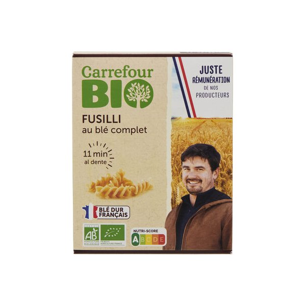 [3560071251864] FUSILLI con trigo integral Carrefour BIO