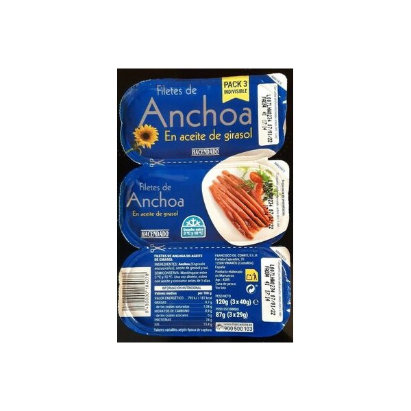 [8480000184078] Anchoa en aceite de girasol Hacendado