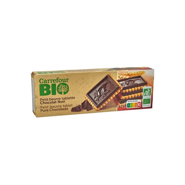 [3270190128519] Galleta con mantequilla Tableta chocolate negro Carrefour BIO