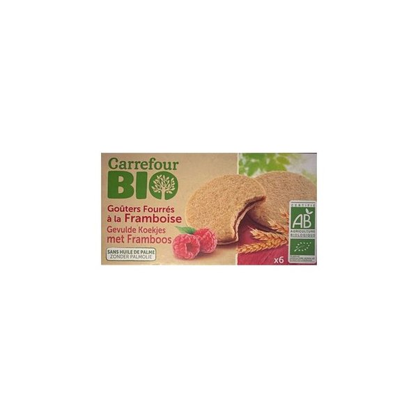 [3560071266257] Galletas Rellenas con frambuesa Carrefour BIO
