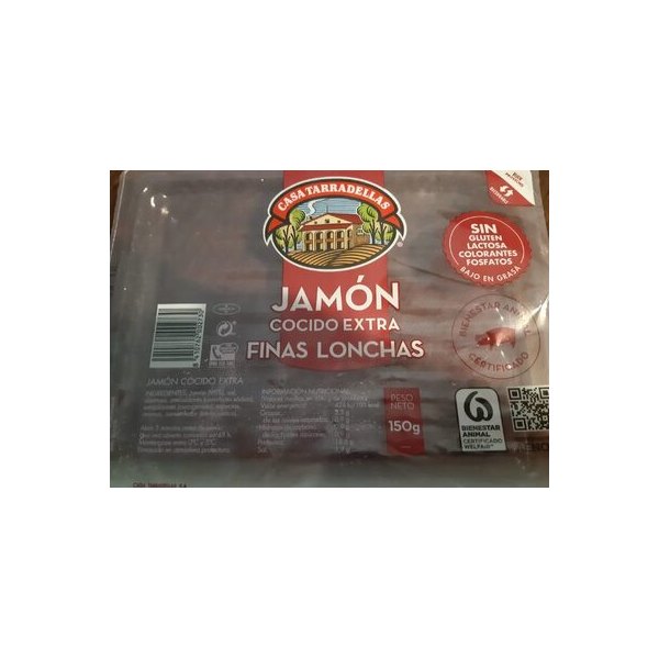 [8410762002730] Jamón cocido extra finas lonchas Casa Tarradellas