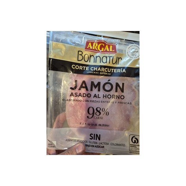 [8410764015899] Bonnatur jamón cocido asado lonchas sin gluten sin lactosa Argal