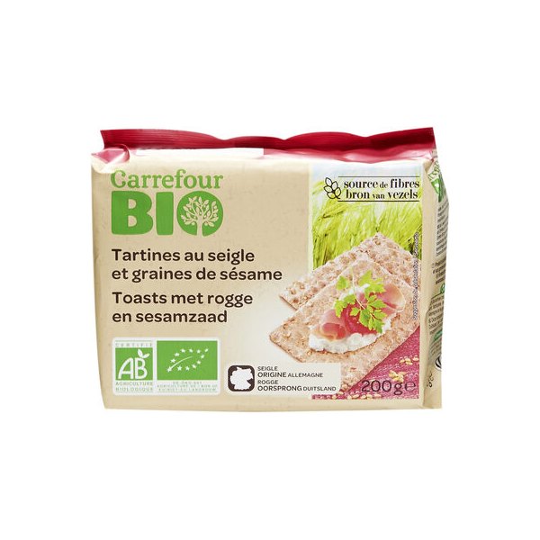 [3560071014186] Tostadas con centeno integral Carrefour BIO