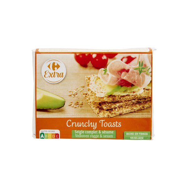 [3560071096984] Tostadas Crujientes Centeno integral & sésamo Carrefour